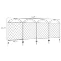 Outsunny Garden Fence, 4 Pack Steel Fence Panels, 11.4' L X 43