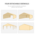 Outsunny 10' X 20' Large Party Tent, Events Shelter Canopy Gazebo With 4 Removable Side Walls, Shade Shelter For Weddings, White White Steel