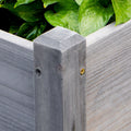 Outsunny Raised Garden Bed With 3 Planter Box, Elevated Wooden Plant Stand With Drainage Holes, For Vegetables, Herb And Flowers, Gray Gray Wood
