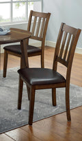 Kitchen 5Pc Dining Set Round Dining Table And 4X Side Chairs Walnut, Dark Brown Transitional Solid Wood Dining Room Furniturepadded Seat Wood Walnut Brown Slat Back Seats 4 Wood Dining Room Solid