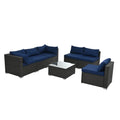 Patio Furniture Sets Dark Gray Pe Rattan Iron Waterproof Fabric