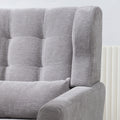 Modern Accent Chair,Chenille Arm Chairs For Living Room,Upholstered Mordern Armchair,Comfy Soft Padded Lounge Chair In Small Space, Bedroom, W Pillow, Solid Wood Leg Gray Grey Light Brown Primary Living Space Modern Rubberwood Foam Chenille