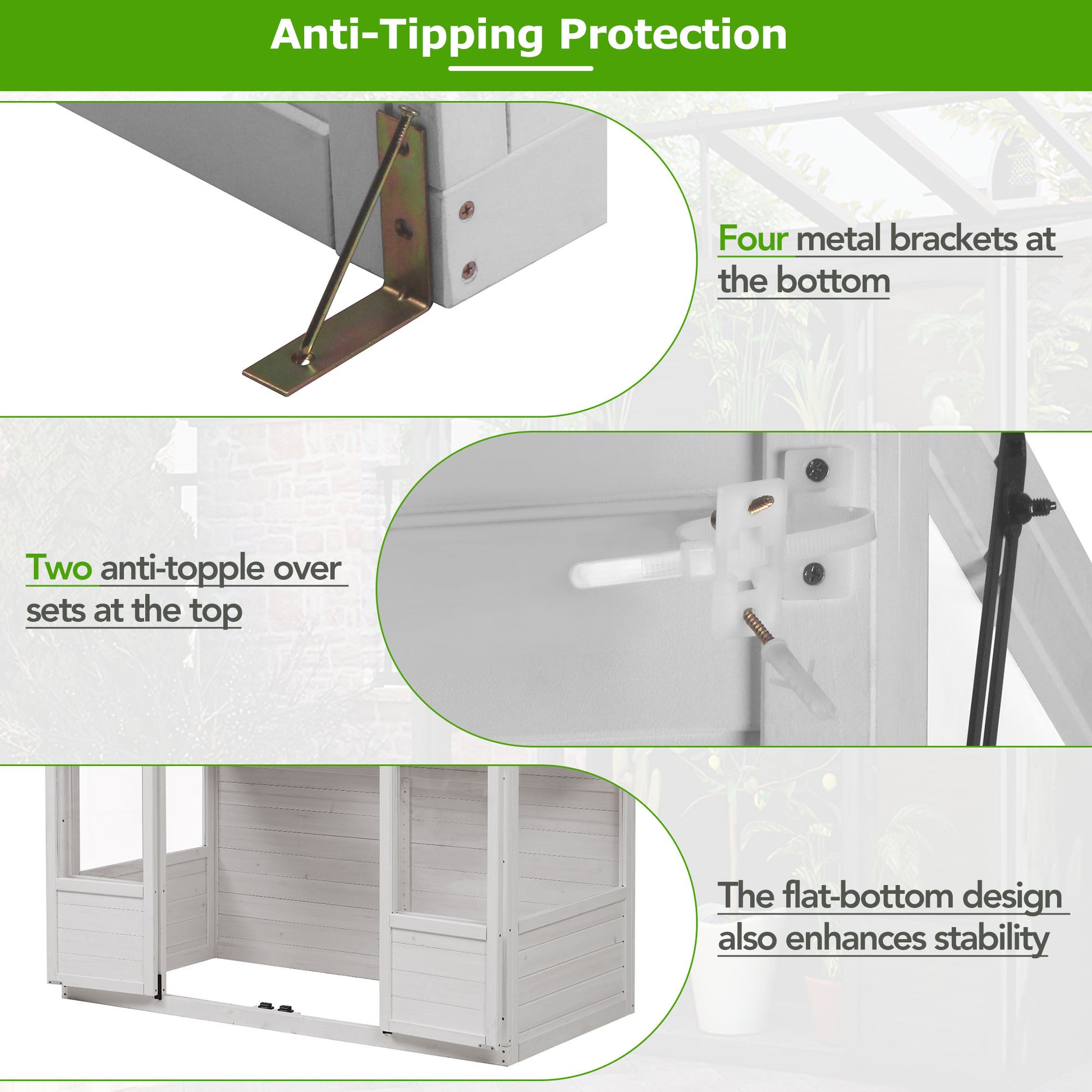 78 Inch Wooden Greenhouse Cold Frame With 4 Independent Skylights And 2 Folding Middle Shelves, Walk In Outdoor Greenhouse, White White Seats 2 Garden & Outdoor Casual Wood