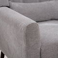 Modern Accent Chair,Chenille Arm Chairs For Living Room,Upholstered Mordern Armchair,Comfy Soft Padded Lounge Chair In Small Space, Bedroom, W Pillow, Solid Wood Leg Gray Grey Light Brown Primary Living Space Modern Rubberwood Foam Chenille