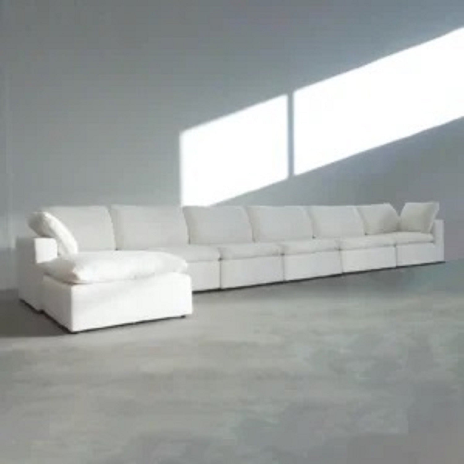 Modern 17" Luxe Size Ottoman, Premium Fabric Upholstered 1 Pc Living Room Cube Shape Ottoman With Plush Seat Cushion, White Wood Primary Living Space Solid White White Linen Linen Or Linen Blend Medium Soft Backless Contemporary,Modern Cube Armless