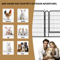 6 Panels Heavy Duty Metal Playpen With Door,31.7