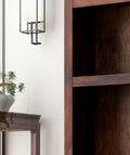 Sausalito 79 Inch High Bookcase, No Assembly Required, Whiskey Finish 7 Brown Brown Standard Horizontal Office Closed Back Wood Rustic,Transitional Alder Wood