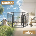 6 Panels Heavy Duty Metal Playpen With Door,31.7