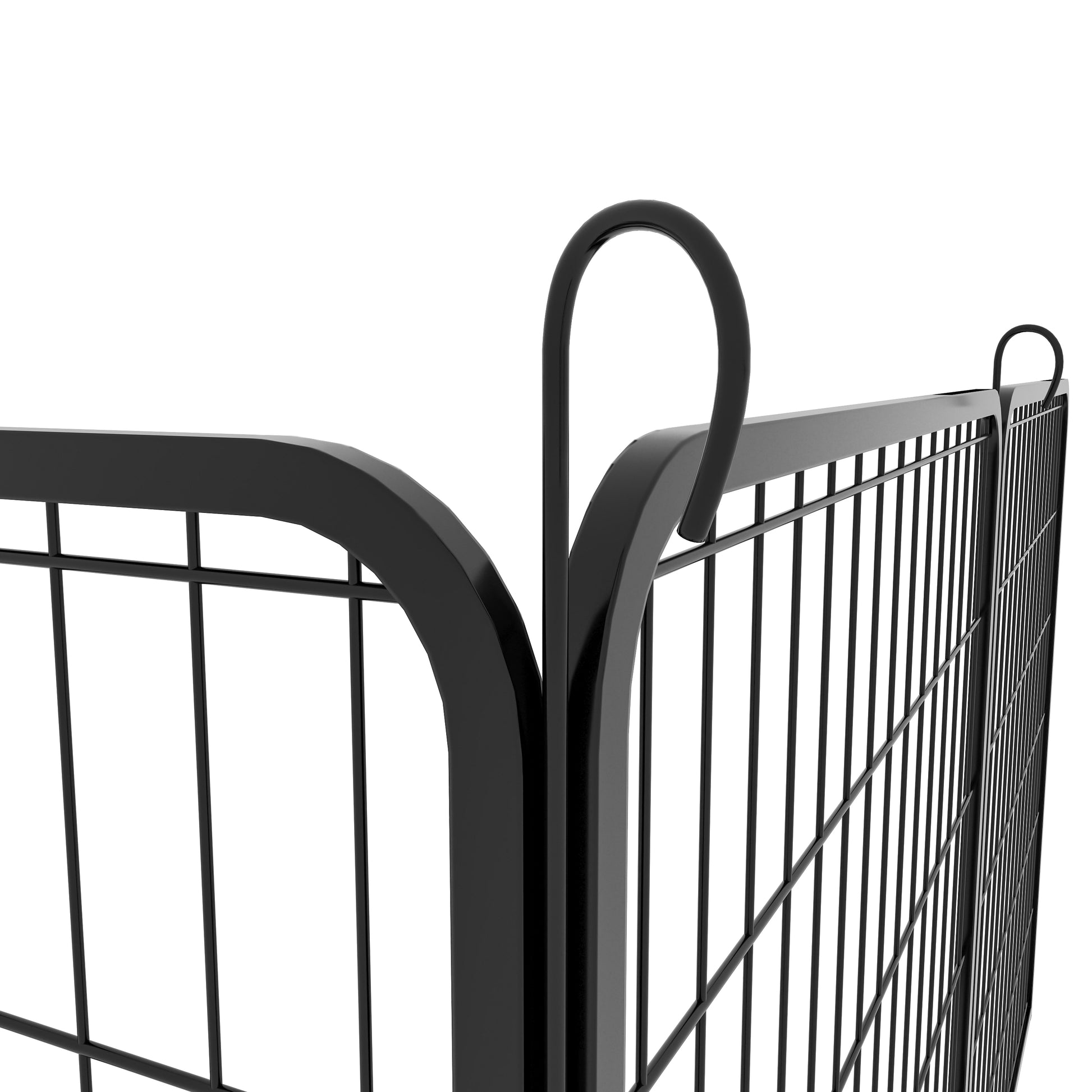 12 Panels Heavy Duty Metal Playpen With Door,39.37"H Dog Fence Pet Exercise Pen For Outdoor Black Metal