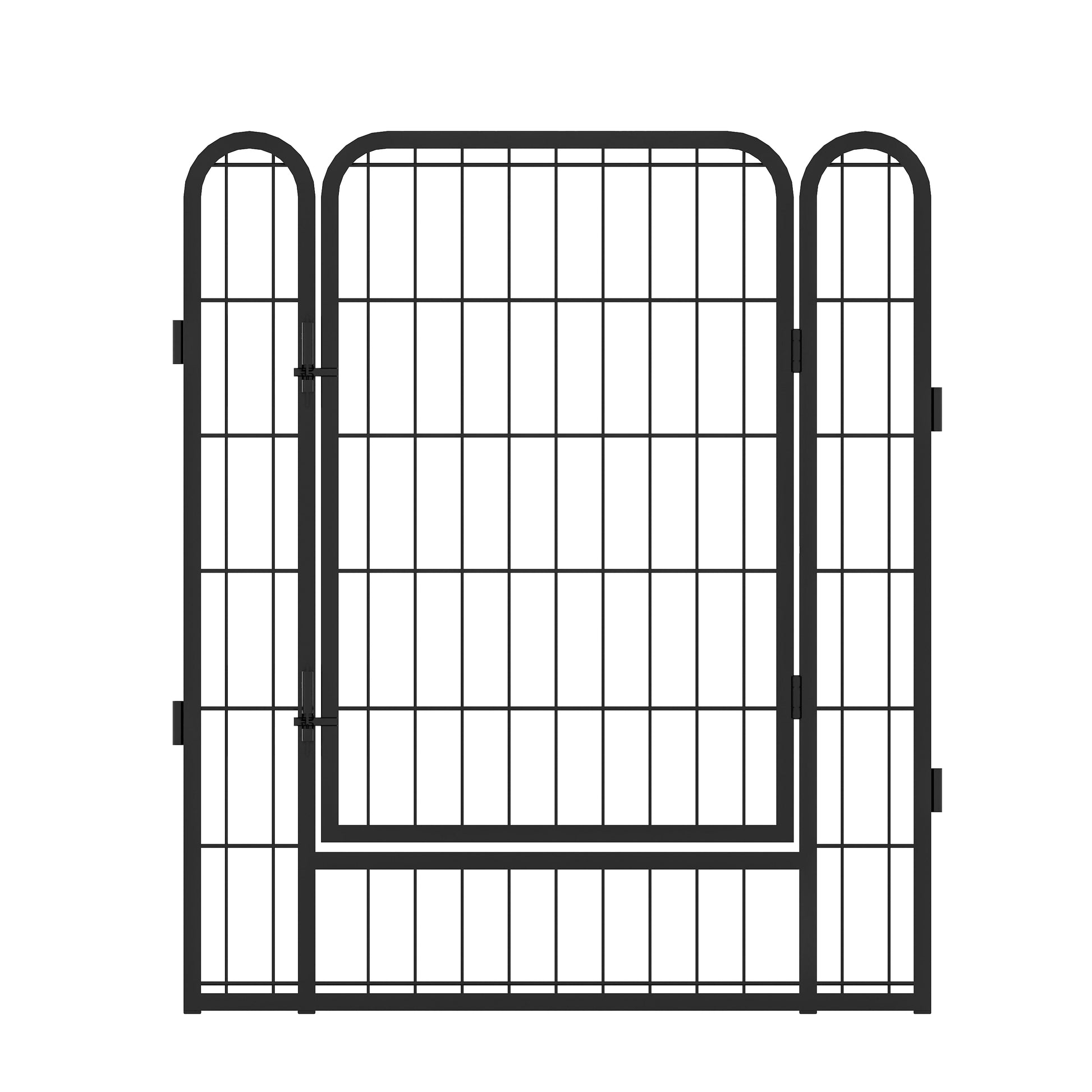 6 Panels Heavy Duty Metal Playpen With Door,31.7"H Dog Fence Pet Exercise Pen For Outdoor, Indoor Black Metal