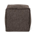 Naima Contemporary Fabric Square Pouf, Dark Brown Dark Brown Fabric
