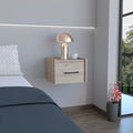 Floating Nightstand, Space Saving Design With Handy Drawer And Surface, Light Gray Light Gray Particle Board Engineered Wood