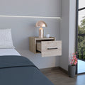 Floating Nightstand, Space Saving Design With Handy Drawer And Surface, Light Gray Light Gray Particle Board Engineered Wood