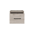 Light Gray Modern Floating Nightstand, Space Saving Design With Convenient Drawer And Black Pull Handle Light Gray Particle Board Engineered Wood
