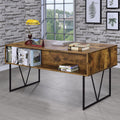 4 Drawer Writing Desk In Antique Nutmeg And Black Brown Writting Desk Rectangular Particle Board Mdf