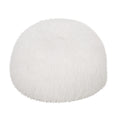 Mandana 3 Foot Rounded Faux Fur Bean Bag, White White Faux Fur