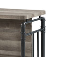 Edina Kitchen Island, Antique Oak & Sandy Gray Finish Dn01935 Oak Wood Metal