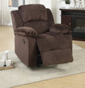Motion Recliner Chair 1Pc Rocker Recliner Couch Living Room Furniture Chocolate Padded Suede Metal Reclining Brown Primary Living Space Contemporary,Modern Recliners Solid Back Suede