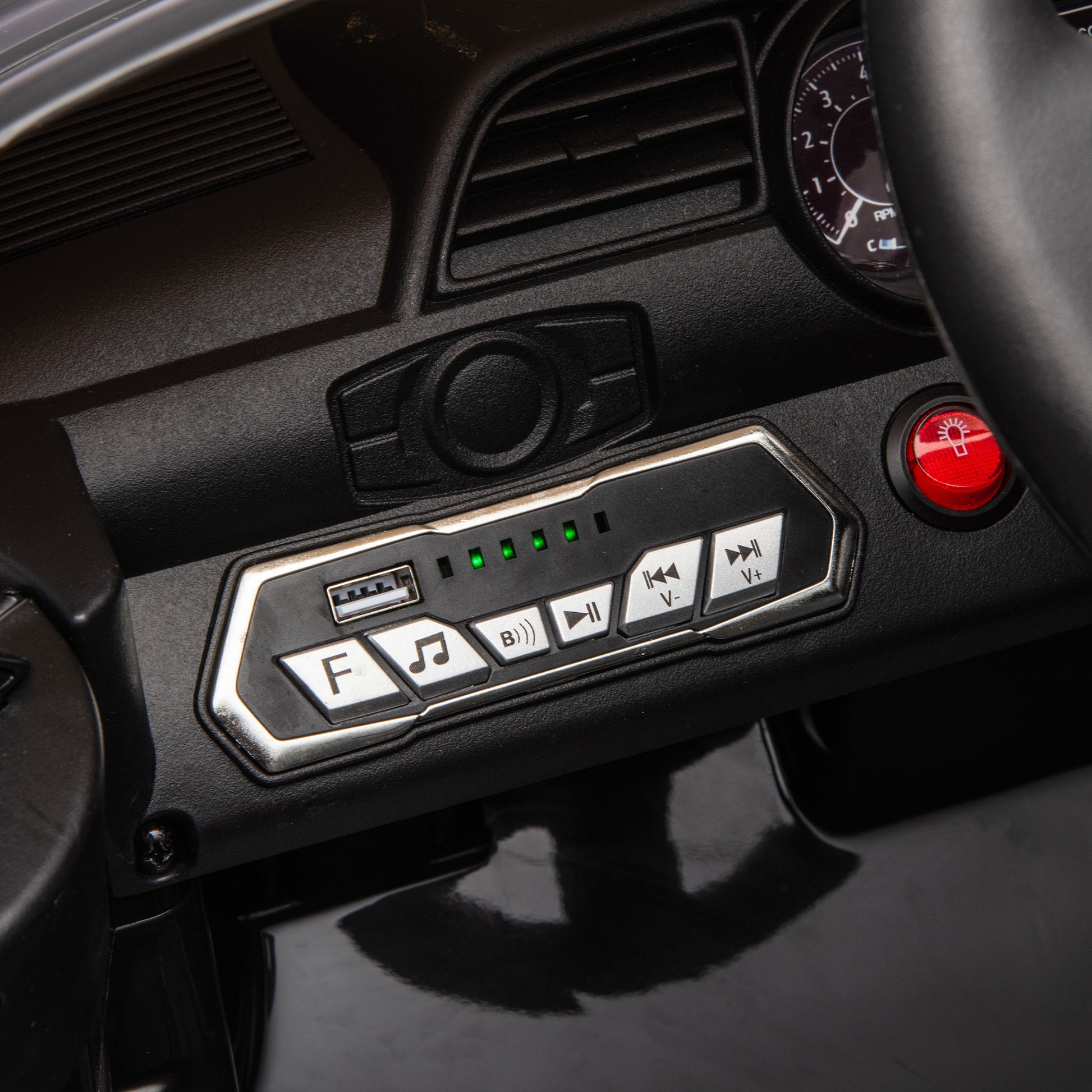 12V Ford Mustang Shelby Gt500 Ride On Car With Remote Control 3 Speeds, Electric Vehicle Toy For Kid,Led Lights, Radio, Aux Usb Mp3 Music,Safe Belt,Age3 Black Plastic