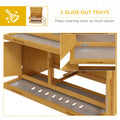 Pawhut Wooden Bunny Rabbit Hutch, Small Animal Habitat With Ramp, Removable Tray & Weatherproof Roof, Indoor Outdoor, Yellow Yellow Wood