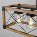 Same As W1340P155967 L1011 G 5 Light Retro Farmhouse Chandelier For Kitchen, Living Room, Dining Room Walnut No Bulbs Walnut Black Farmhouse Iron