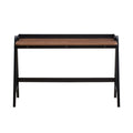 Writing Desk With Usb Ports In Walnut And Black Walnut Black Writting Desk Rectangular Rubber Wood