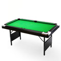 6.3Ft Billiard Table, 6.3Ft Game Table,Billiards, Pool Table, Children'S Billiard Table, Children'S Pool Table, Family Game Table, Table Pool, Indoor Game, Home Used Pool Table, Ball Game, Family Game Balls Sports Black Without Foldable American