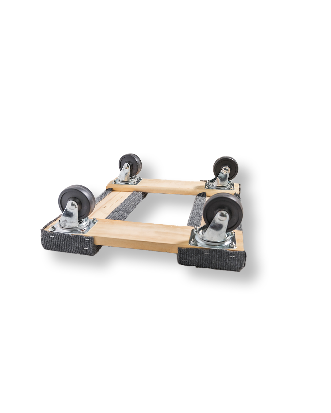 Hardwood Dolly 16" X 16" With Carpet 3" Hard Rubber Wheels Wood Plywood