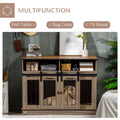 Pawhut Dog Crate Furniture For Large Dogs Or Double Dog Kennel For Small Dogs With Shelves, Sliding Doors, 47