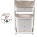 Laundry Basket Plastic Hamper 2 Tier Storage Sorter Hampers With Wheels For Kitchen Bedroom Bathroom Free Standing Storage Baskets White White Plastic