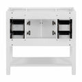 36'' Bathroom Vanity Without Top Sink, White Cabinet Only, Modern Bathroom Storage Cabinet With 2 Soft Closing Doors And 6 Drawers Not Include Bathroom Vanity Sink 4 White 2 1 Soft Close Doors Freestanding Mdf Painted