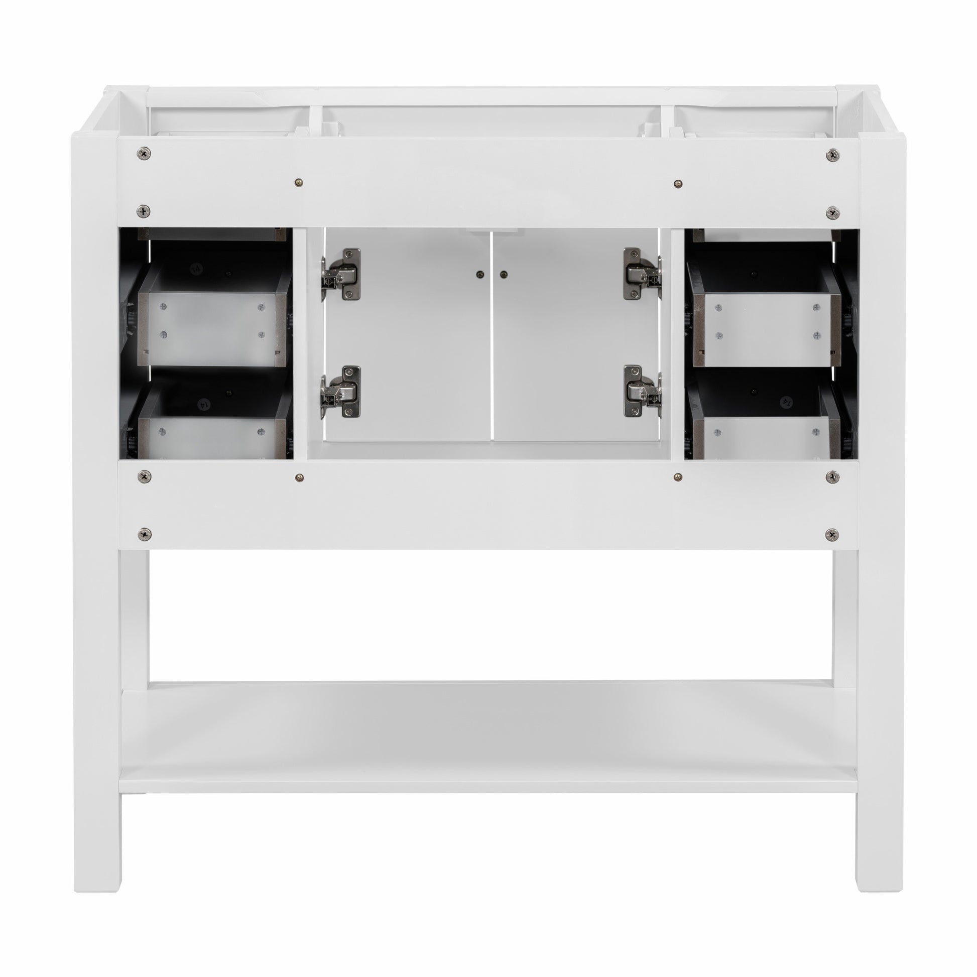 36'' Bathroom Vanity Without Top Sink, White Cabinet Only, Modern Bathroom Storage Cabinet With 2 Soft Closing Doors And 6 Drawers Not Include Bathroom Vanity Sink 4 White 2 1 Soft Close Doors Freestanding Mdf Painted