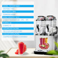 110V Commercial Slushy Machine 30L Double Tank 950W Stainless Steel Margarita Frozen Drink With Powerful Compressor Efficient Cooling Perfect For Supermarkets Cafes Restaurants Bars Silver Iron Plastic