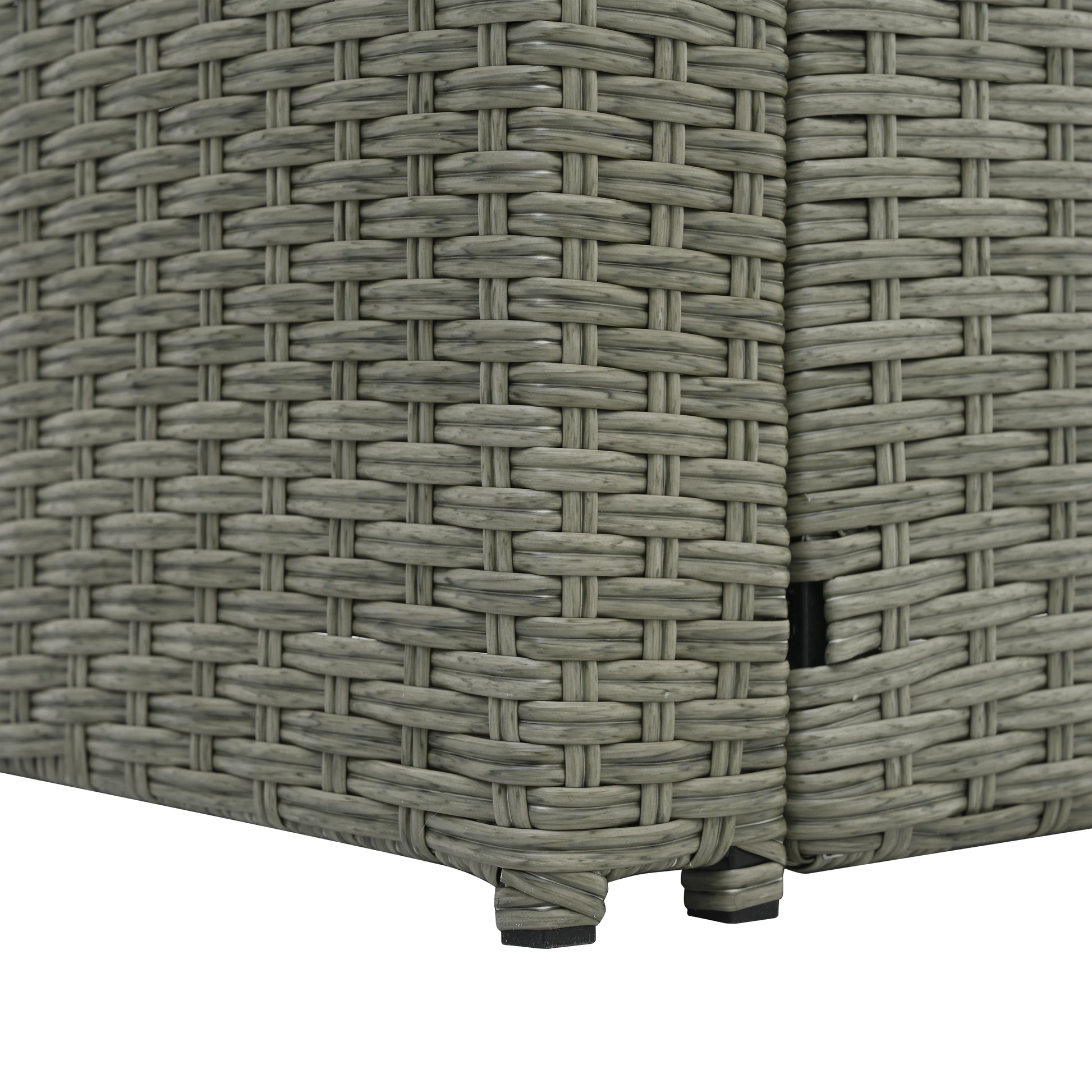 Patio Furniture, Outdoor Furniture, Seasonal Pe Wicker Furniture,5 Set Wicker Furniture With Tempered Glass Table Top Light Blue Pe Rattan Iron Waterproof Fabric