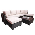 Outdoor Garden Patio Furniture 7 Piece Pe Rattan Wicker Cushioned Sofa Sets And Coffee Table, Patio Furniture Set Outdoor Couch Outdoor Couch Patio Furniture Outdoor Sofa Patio Couch Yes Complete Patio Set Brown Beige Rust Resistant Frame Water Resistant