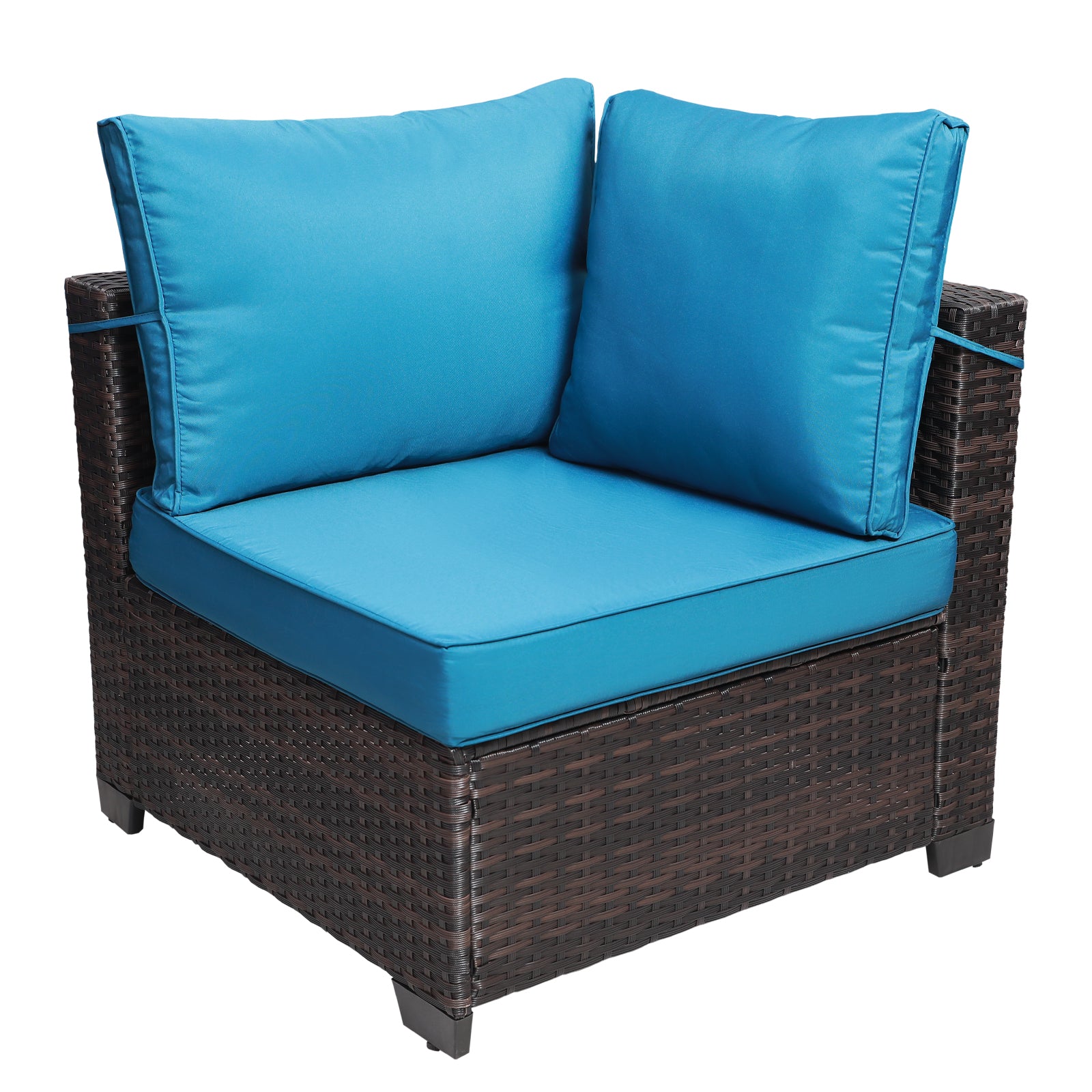 Outdoor Garden Patio Furniture 7 Piece Pe Rattan Wicker Cushioned Sofa Sets And Coffee Table, Patio Furniture Set Outdoor Couch Outdoor Couch Patio Furniture Outdoor Sofa Patio Couch Yes Complete Patio Set Brown Blue Rust Resistant Frame Water Resistant