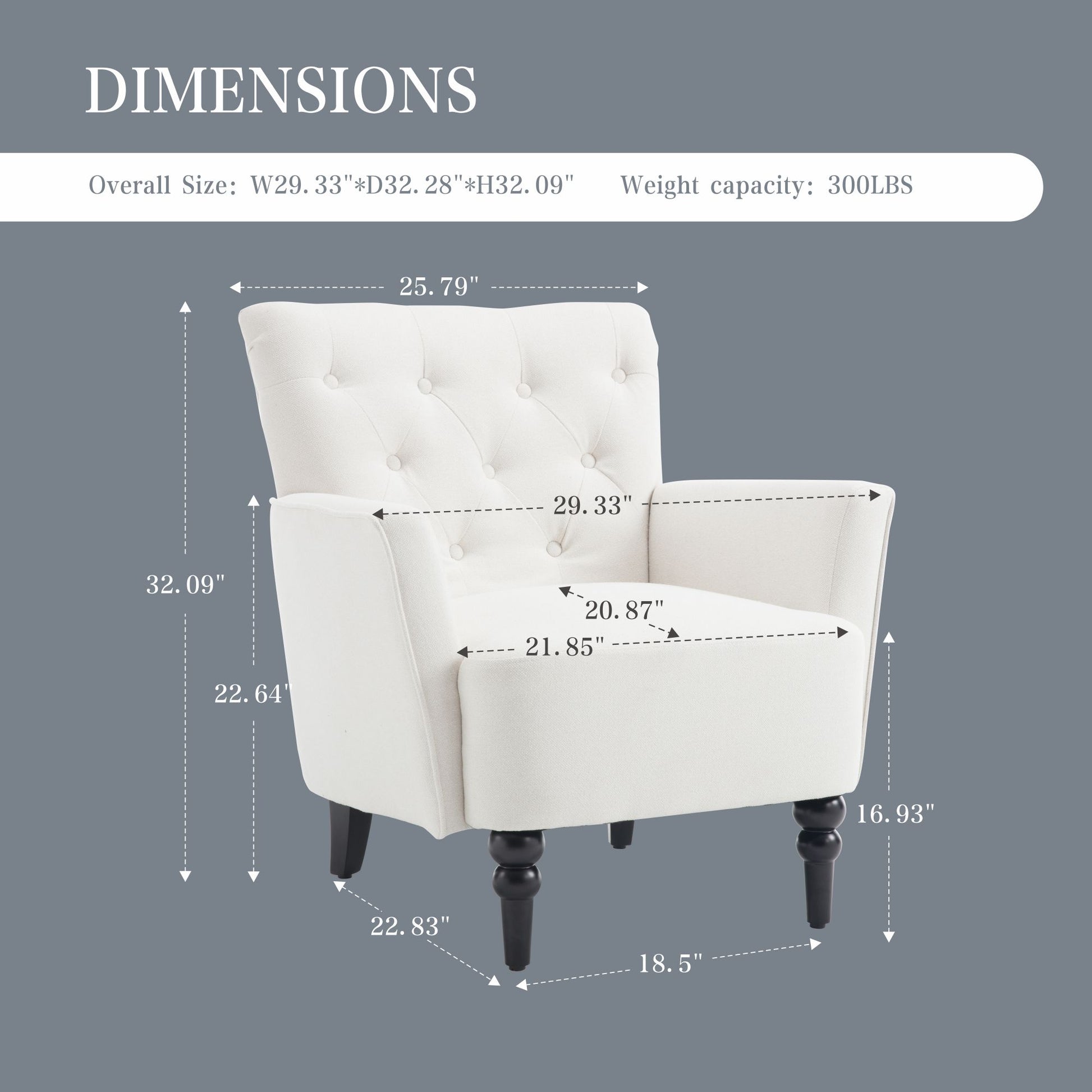 Mid Century Morden Arm Chair, Accent Chair With Ergonomic Cushion,Upholstered In Linen Fabric, Solid Wood Legs,Upholstered Single Sofa Club Chair For Living Room, Bedroom, Home Office,Cream. Cream Primary Living Space Mid Century Modern,Modern Rubberwood