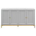 Modern Sideboard With Extra Large Storage Space With Metal Handles And Support Legs For Living Room And Dining Room Light Grey Light Gray Mdf