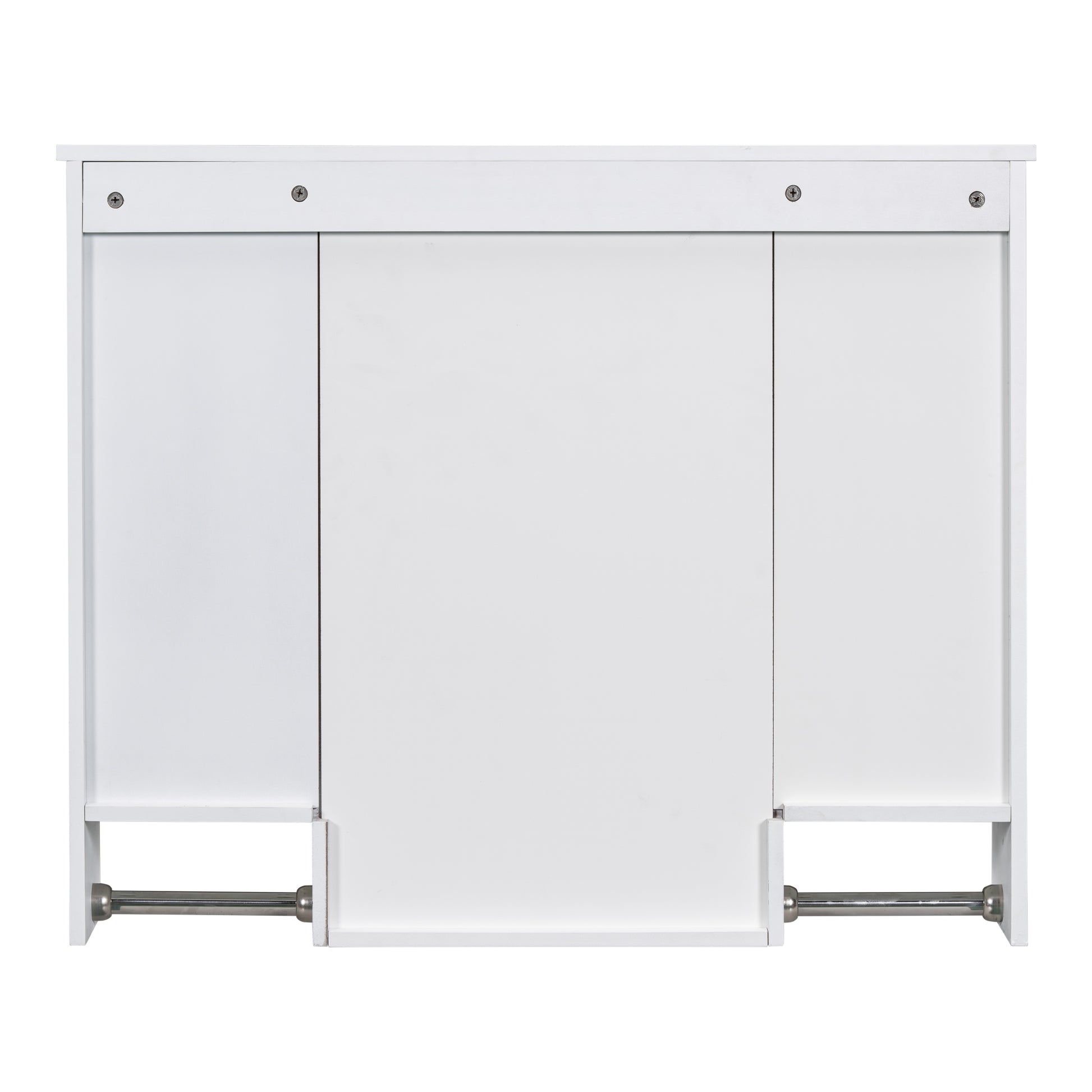 35'' X 28'' Modern Wall Mounted Bathroom Storage Cabinet, Bathroom Wall Cabinet With Mirror, Medicine Cabinet With Towels Bar White 3 5 Mirror Included Bathroom Wall Mounted Mdf Painted