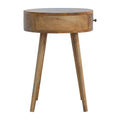 Nordic Circular Shaped Bedside Oak Solid Wood
