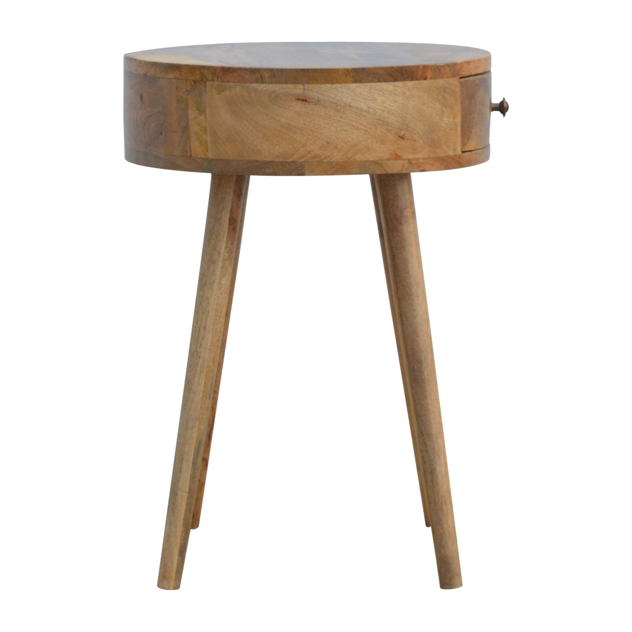 Nordic Circular Shaped Bedside Oak Solid Wood