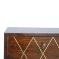 Geo Brass Inlay Bedside Chestnut Wood Metal