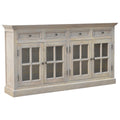 Stone Acid Wash Glazed Sideboard Stone Gray Solid Wood