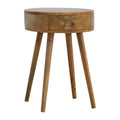 Nordic Circular Shaped Bedside Oak Solid Wood