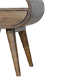 Grey Washed Circular Bedside Gray Wash Solid Wood