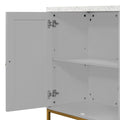 Modern Sideboard With Extra Large Storage Space With Metal Handles And Support Legs For Living Room And Dining Room Light Grey Light Gray Mdf