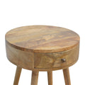Nordic Circular Shaped Bedside Oak Solid Wood