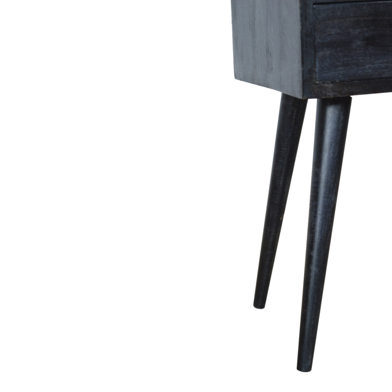 Mini Ash Black Bedside Black Solid Wood