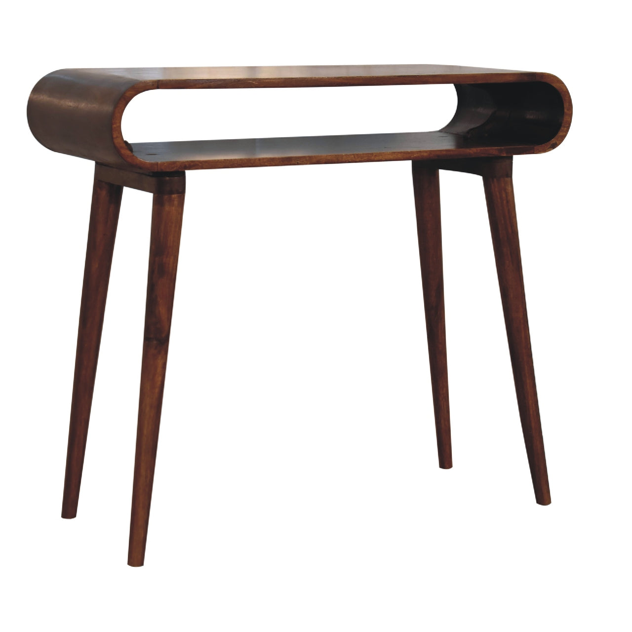 Amaya Nordic Style Console Table Chestnut Solid Wood