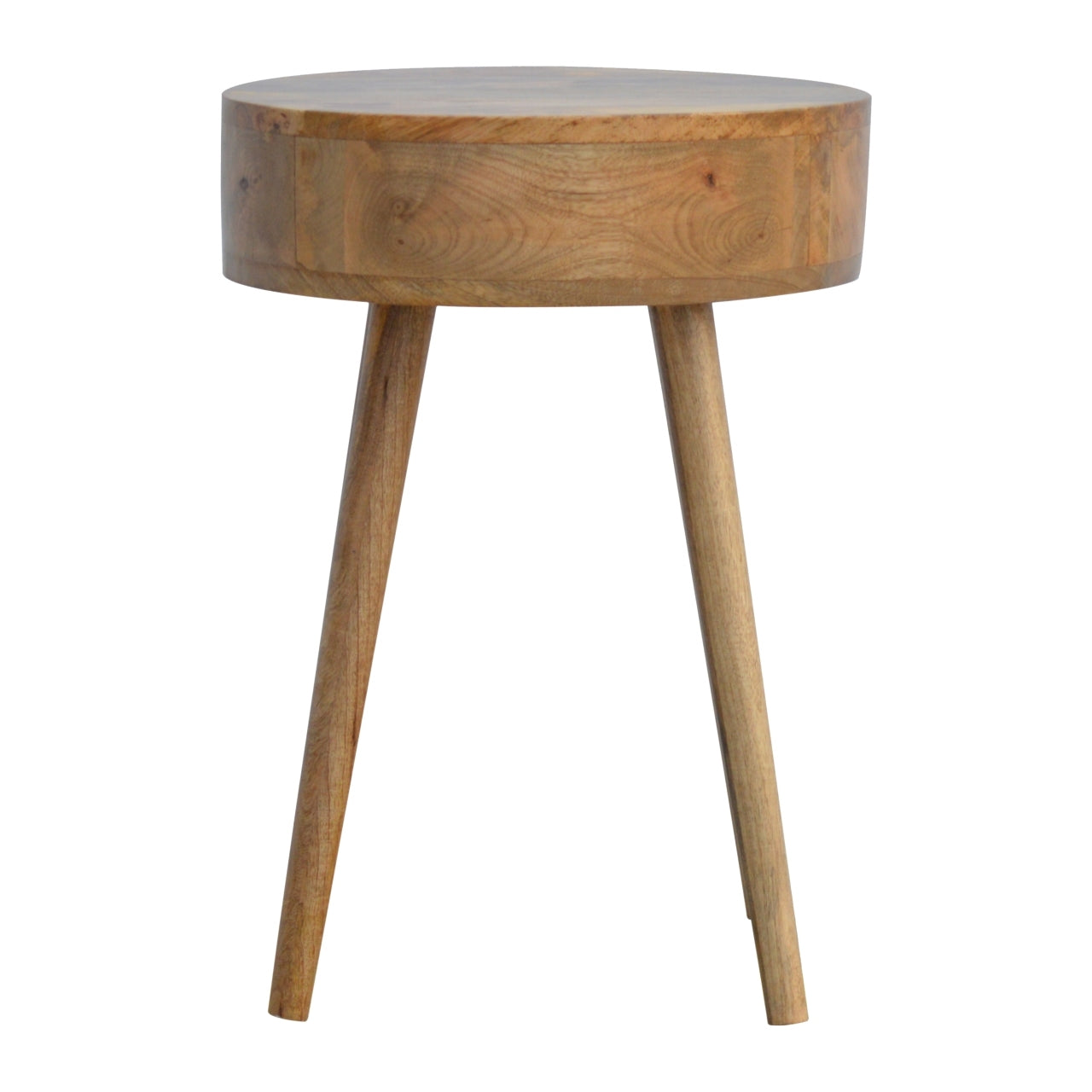 Nordic Circular Shaped Bedside Oak Solid Wood